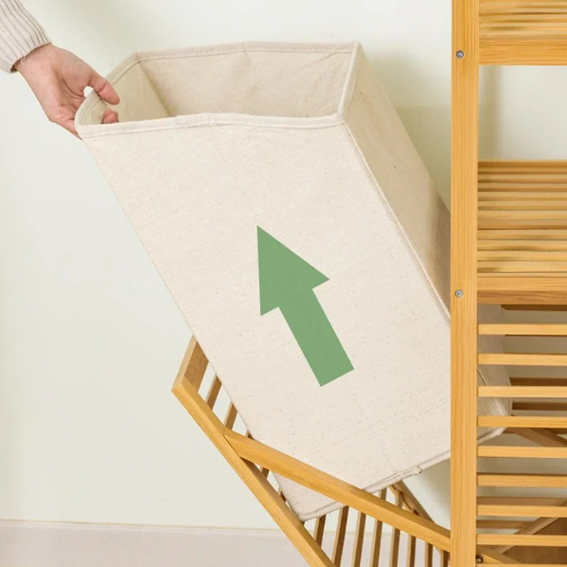 4-Tier Laundry Hamper with Tilt-Out Basket | Bathroom Storage Shelf Organizer